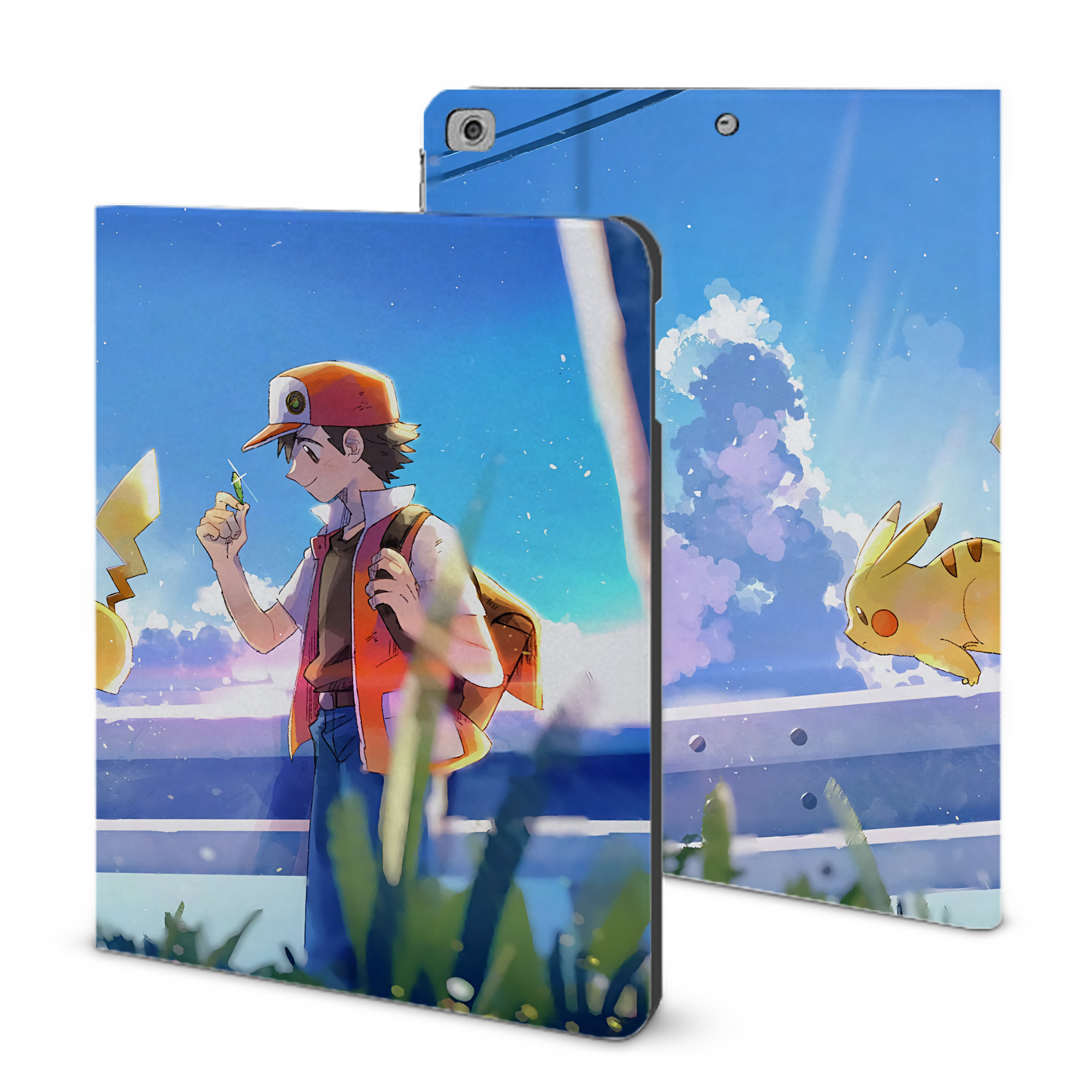 （画像用） ポケットモンスター Pokémon IPad ケース ブック型 PUレザー TPU 耐衝撃 軽量 薄型 ペン収納なし 全面保護 IPad 各モデル対応